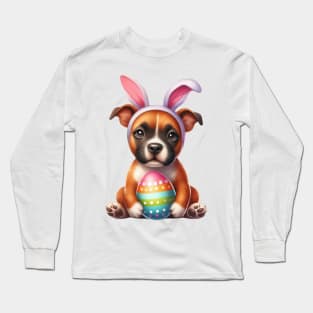 Easter Staffordshire Bull Terrier Dog Long Sleeve T-Shirt